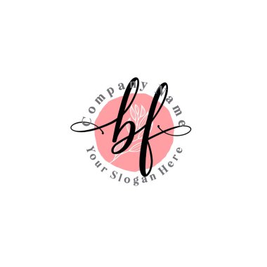 Çiçek ve Min ile Modern El Yazısı BF İlk Logo Şablonları