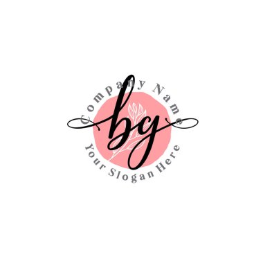 Çiçek ve Min ile Modern El Yazısı BG İlk Logo Şablonları