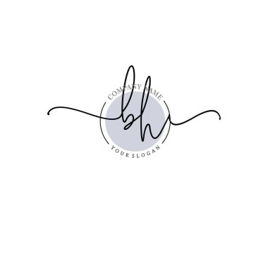 Çiçek ve Min ile Modern El Yazısı BH İlk Logo Şablonları