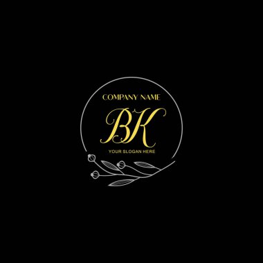 Çiçek ve Lüks Acc ile el yazısı BK İlk Logo Şablonları