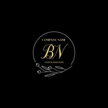 Çiçek ve Lüks Acc ile el yazısı BN İlk Logo Şablonları