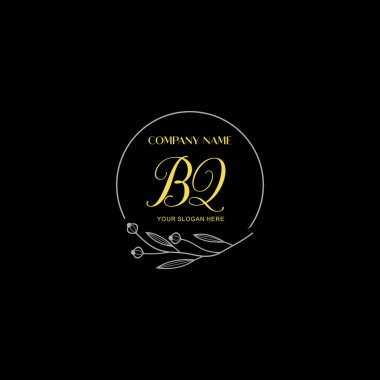 Çiçek ve Lüks Acc ile el yazısı BQ İlk Logo Şablonları