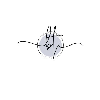 Çiçek ve Min ile Modern El Yazısı BT İlk Logo Şablonları