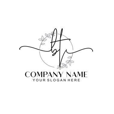 Çiçek ve Min ile Modern El Yazısı BT İlk Logo Şablonları