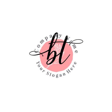 Çiçek ve Min ile Modern El Yazısı BT İlk Logo Şablonları