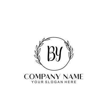 El yazısıyla baş harflerle yazılmış Çiçek Monogram Logosu Ayarları