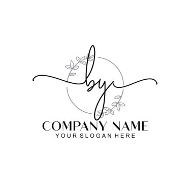 Çiçek ve Min ile Modern El Yazıları İlk Logo Şablonları