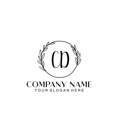 El yazısı CD Baş harfleriyle Çiçek Monogram Logosu Ayarları