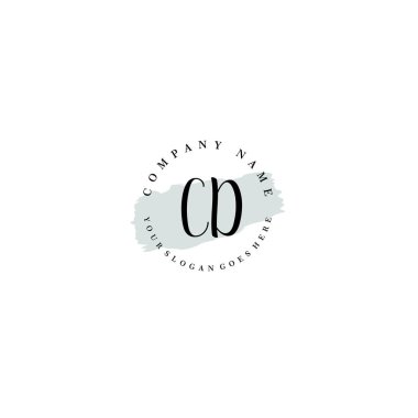 El yazısı CD Baş harfleriyle Çiçek Monogram Logosu Ayarları