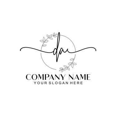 Çiçek ve Min ile Modern El Yazısı DA İlk Logo Şablonları