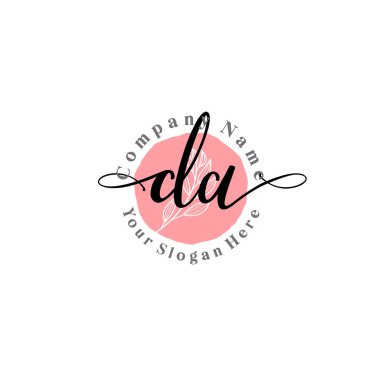 Çiçek ve Min ile Modern El Yazısı DA İlk Logo Şablonları