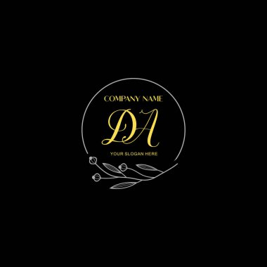 Floral ve Luxury Acc ile el yazısı DA İlk Logo Şablonları