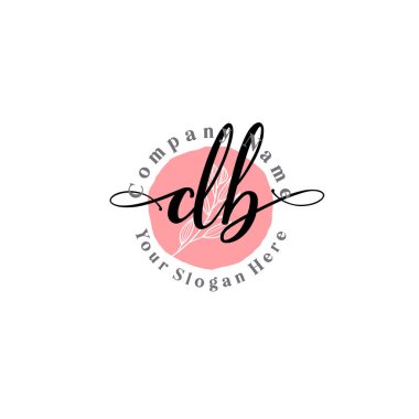 Çiçek ve Min ile Modern El Yazısı DB İlk Logo Şablonları