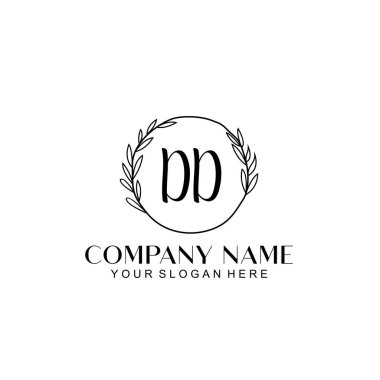 El yazısı DD Baş harfleriyle Çiçek Monogram Logosu Ayarları