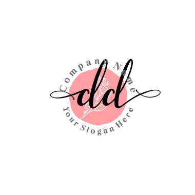 Floral ve Min ile Modern El Yazıları DD İlk Logo Şablonları