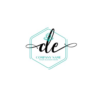 Çiçek ve Min ile Modern El Yazısı DE İlk Logo Şablonları