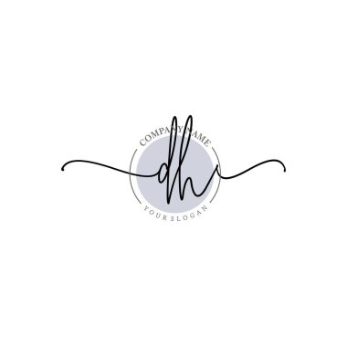 Çiçek ve Min ile Modern El Yazısı DH İlk Logo Şablonları