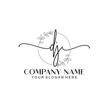 Modern el yazısı DJ Floral ve Min ile İlk Logo Şablonları