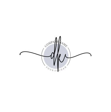 Çiçek ve Min ile Modern El Yazısı DK İlk Logo Şablonları