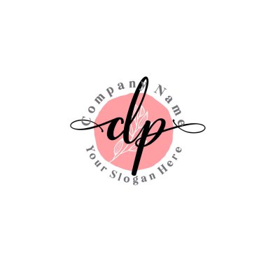 Çiçek ve Min ile Modern El Yazısı DP İlk Logo Şablonları