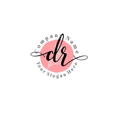 Çiçek ve Min ile Modern El Yazısı DR İlk Logo Şablonları