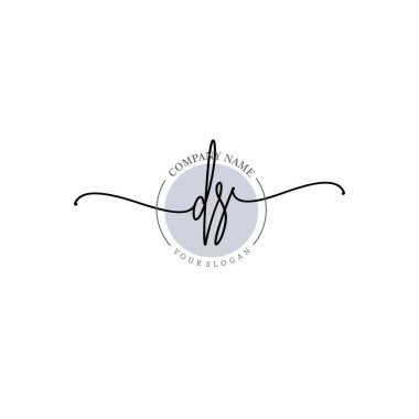 Çağdaş el yazısı DS Floral ve Min ile İlk Logo Şablonları