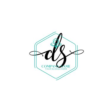 Çağdaş el yazısı DS Floral ve Min ile İlk Logo Şablonları