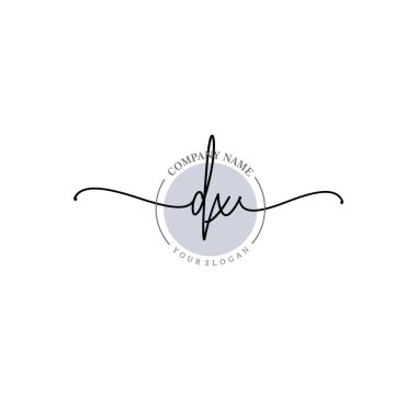 Çiçek ve Min ile Modern El Yazısı DX İlk Logo Şablonları