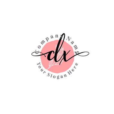 Çiçek ve Min ile Modern El Yazısı DX İlk Logo Şablonları