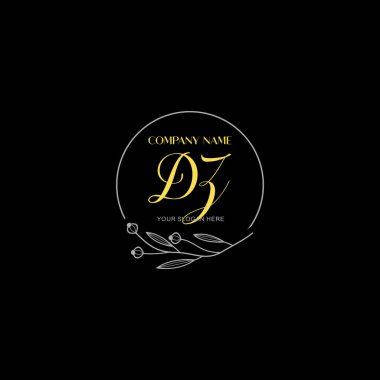 Çiçek ve Lüks Acc ile el yazısı DZ İlk Logo Şablonları