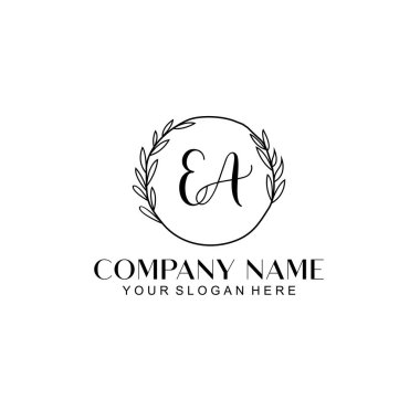 El yazısı EA Baş harfleriyle Çiçek Monogram Logosu Ayarları