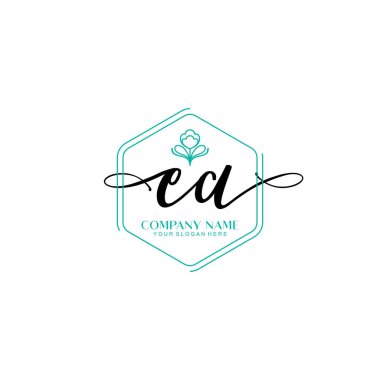 Çiçek ve Min ile Modern El Yazısı EA İlk Logo Şablonları