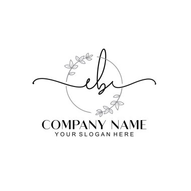 Çiçek ve Min ile Modern El Yazısı EB İlk Logo Şablonları