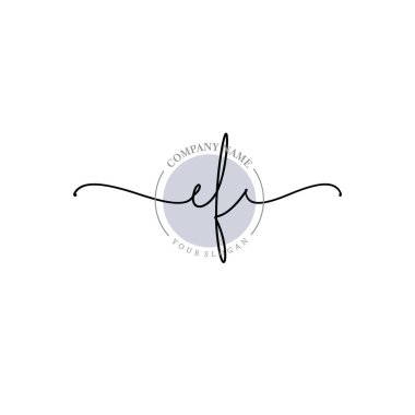 Çiçek ve Min ile Modern El Yazısı EF İlk Logo Şablonları