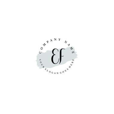 El yazısı EF Baş harfleriyle Çiçek Monogram Logosu Ayarları