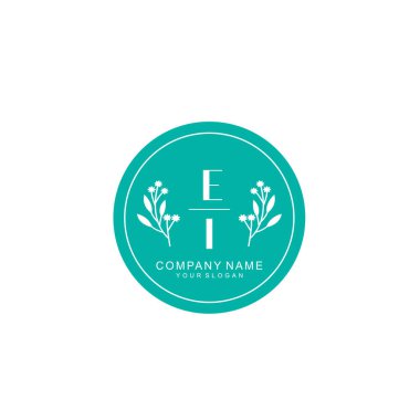 El yazısı baş harfleri ile Çiçek Monogram Logosu Ayarları
