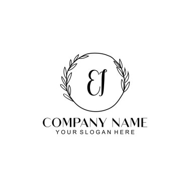 El yazısı baş harfleri ile Çiçek Monogram Logosu Ayarları