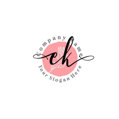 Çiçek ve Min ile Modern El Yazısı EK İlk Logo Şablonları