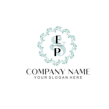 El yazısı baş harfleri ile Çiçek Monogram Logosu Ayarları