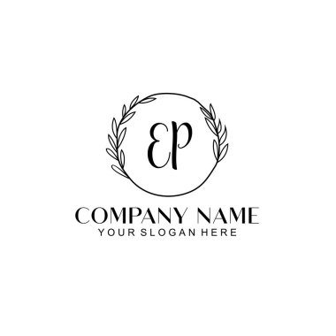 El yazısı baş harfleri ile Çiçek Monogram Logosu Ayarları