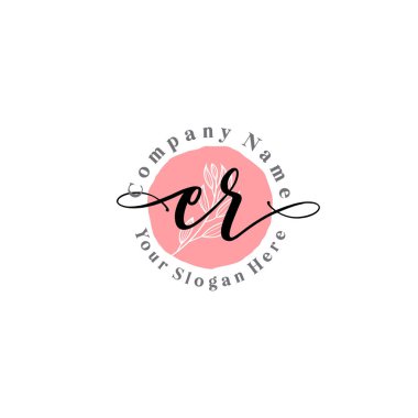 Çağdaş el yazısı ER Çiçek ve Min ile İlk Logo Şablonları