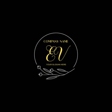 Çiçek ve Lüks Acc ile el yazısı EV İlk Logo Şablonları