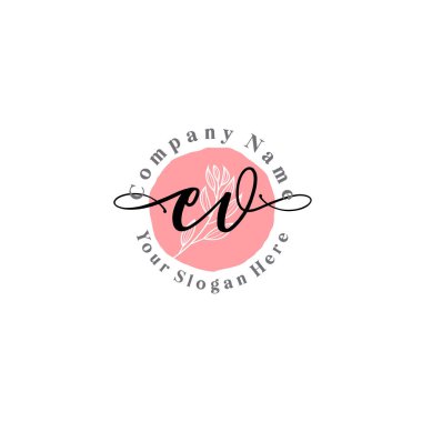 Çiçek ve Min ile Modern El Yazısı EV İlk Logo Şablonları