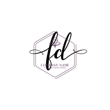 Çiçek ve Min ile Modern El Yazıları FD İlk Logo Şablonları