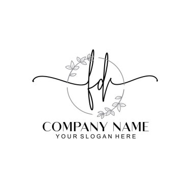 Çiçek ve Min ile Modern El Yazıları FD İlk Logo Şablonları