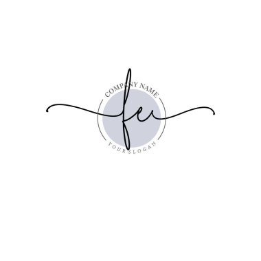 Çiçek ve Min ile Modern El Yazıları FE İlk Logo Şablonları