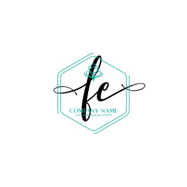 Çiçek ve Min ile Modern El Yazıları FE İlk Logo Şablonları