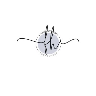 Çiçek ve Min ile Modern El Yazısı FH İlk Logo Şablonları
