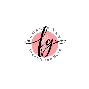 Çiçek ve Min ile Modern El Yazısı FG İlk Logo Şablonları