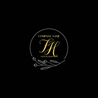 Çiçek ve Lüks Acc ile el yazısı FH İlk Logo Şablonları